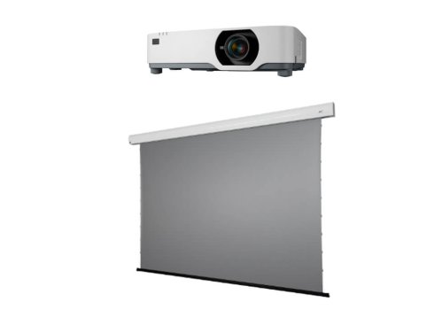 Pachet proiectie cu Videoproiector instalabil NEC P605UL, WUXGA si Ecran proiectie electric full gri 266 x 149 cm