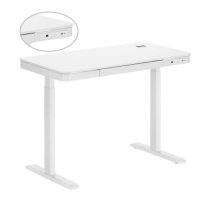 Birou electric sit-stand Blackmount S08-22D-SWW, cu sertar,control memorie, punct de incarcare,1180x600x720~1200mm,alb