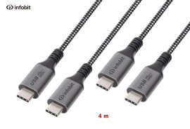 Cablu USB4 type C to C, Infobit iCable-U4-CC2040, 20Gbps, E-Marker, 4m