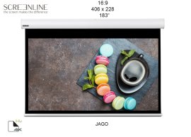 Ecran de proiectie motorizat perete/tavan Screenline JAGO Home Vision, 406x228cm (183"), 16:9, alb, comutator de perete