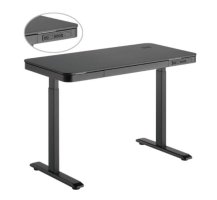 Birou electric sit-stand Blackmount S08-22D-SWW, cu sertar,control memorie, punct de incarcare,1180x600x720~1200mm,negru