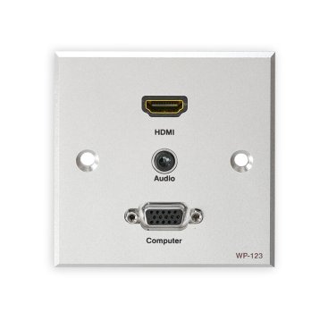 Priza perete 1 x HDMI, 1 x VGA, 1 x 3.5 Audio din aluminiu, EVOCONNECT WP123, Silver