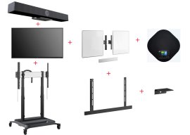 Pachet videoconferinta Smart cu stand motorizat si whiteboarduri laterale Vogel's, camera PTZ, suport, speakerphone