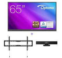 Pachet cu Display LED 65" 4K UHD cu touch OPTOMA 3651RK, Suport TV Multibrackets 1015 si Webcam all-in-one SeeUp 3L