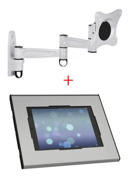 Suport tableta perete cu Multibrackets MB-3268 si Vogel's PTS2010, securizat, rotabil 360grade, stanga-dreapta 90grade