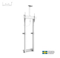 Stand TV motorizat de perete/podea Multibrackets MB-5681, 32-90", max.90 kg, alb