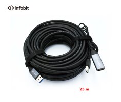 Cablu activ USB 3.0 de extensie AM/AF, Infobit iCable-USB-ACC25, 5Gbps, 25 m
