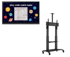 Pachet interactiv cu Tabla interactiva 75" LG75TR3DK si Stand TV mobil Multibrackets MB-6324, 60"-100"