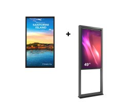 Pachet Totem de exterior T1 ,T1HV49N-BBB si Outdoor Display LG 49XE4F-M.AEU FULL HD, 49", 4000nits