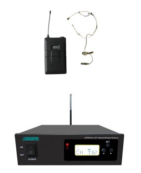 Sistem microfon Wireless headset pe UHF DSPPA DSP6616A + DSP6626B, Frecventa automata pe infrarosu, 200 canale