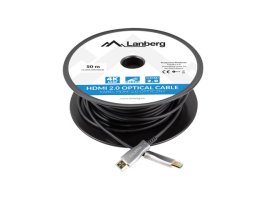 Cablu HDMI 80m prin fibra optica, 4K, Lanberg CA-HDMI-20FB-0800-BK