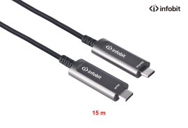 Cablu USB-C 3.1 Gen 2 prin fibra optica, Type C to C, 10Gbps, Infobit, doar pentru DATA, 15m