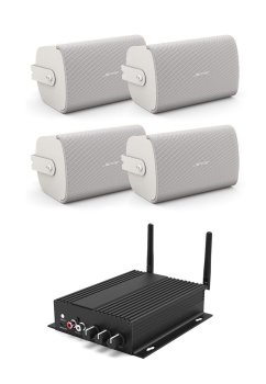 Pachet sonorizare cu Rakoit SA100 si 2 perechi BOSE FS2SE Alb, WiFi Streaming, Internet Radio, Bluetooth