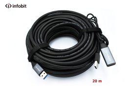 Cablu activ USB 3.0 de extensie AM/AF, Infobit iCable-USB-ACC20, 5Gbps, 20 m