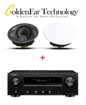 Sistem stereo cu boxe de tavan GOLDENEAR INVISA HTR 8000 + Receiver stereo DENON DRA-800H
