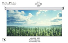 Ecran de proiectie motorizat perete/tavan Screenline LODO NO BOX Home Vision, 600x450(295”), 4:3, alb, comutator perete