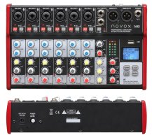 Mixer analogic 8 canale Novox M8 Mk2 BT, Player MP3 /USB /Bluetooth, (6 mono mic / line + 1 stereo)