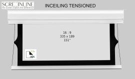Ecran de proiectie motorizat,in tavan, Screenline INCEILING TENS Home Vision, 335x189(151"),16:9,alb,comutator perete