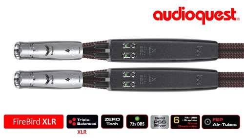 Cablu audio 2XLR - 2XLR AudioQuest Firebird, 1.0m, Level 6 noise Dissipation with Graphene, Solid PSS, Dual DBS X