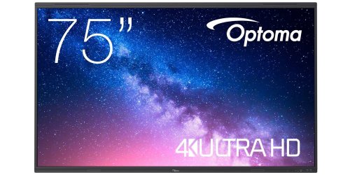 Display-tabla interactiva Optoma 75" 5753RK, UHD 4K, 420 cd/m², Android 13, 8GB RAM, 64GB ROM, difuzoare 2x18W