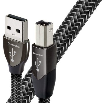Cablu USB A-B AudioQuest Diamond 1.5m, DBS Black, Solid 100% Silver