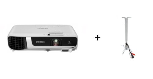 Videoproiector EPSON EB-W51, WXGA 1280 x 800, 4000 lumeni, 16000:1 cu Suport videoproiector tavan EATV2