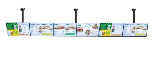 Meniu Board cu 6 display-uri LG si suport de tavan Vogel`s