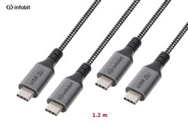 Cablu USB4 type C to C, Infobit iCable-U4-CC4012, 40Gbps, E-Marker, 1.2 m