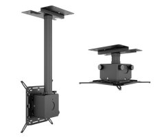 Suport videoproiector de tavan Multibrackets MB-0587, reglabil la inaltime, inclinare laterala 90º, max. 40kg, negru