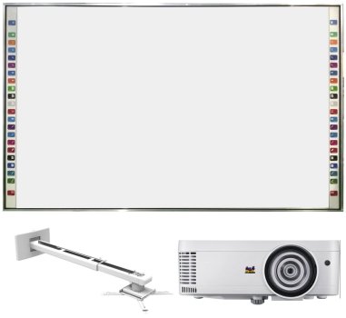 Pachet tabla interactiva EvoBoard Wide 96 inchi, Short throw, ViewSonic PS501W, Suport videoproiector PRB-11M