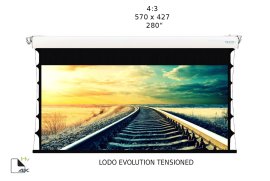 Ecran proiectie motorizat Screenline LODO EVO TENS Home Vision, 570x427 (280”), 4:3, alb, comutator perete