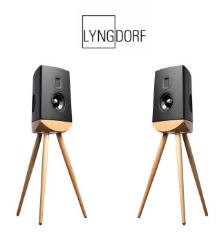 Boxe High-End Lyngdorf CUE-100 Black, Steinway AMT Tweeter, PURIFI Technology, Oak base (pereche)