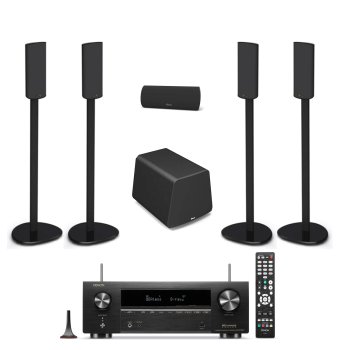 Sistem Home cinema cu Receiver Denon X1700 si Pachet boxe 5.1 GOLDENEAR Supercinema 3 cu standuri de podea SuperStand 3