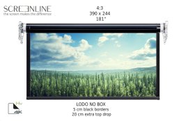 Ecran de proiectie motorizat perete/tavan Screenline LODO NO BOX Home Vision, 390x292(192”), 4:3, alb, comutator perete