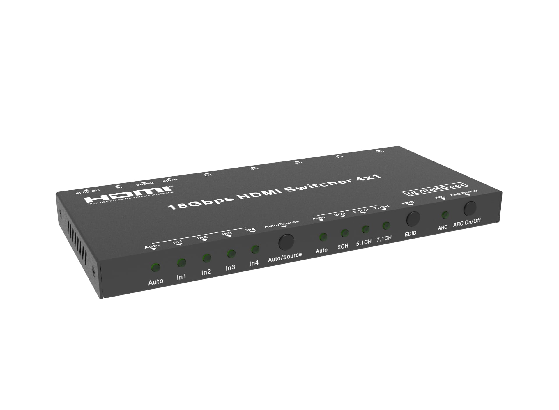 Switch HDMI2.0b EvoConnect B41A cu Audio extractor, 4K 4:4:4 16gps, UHD -> 4x1 , suport ARC, cu telecomanda