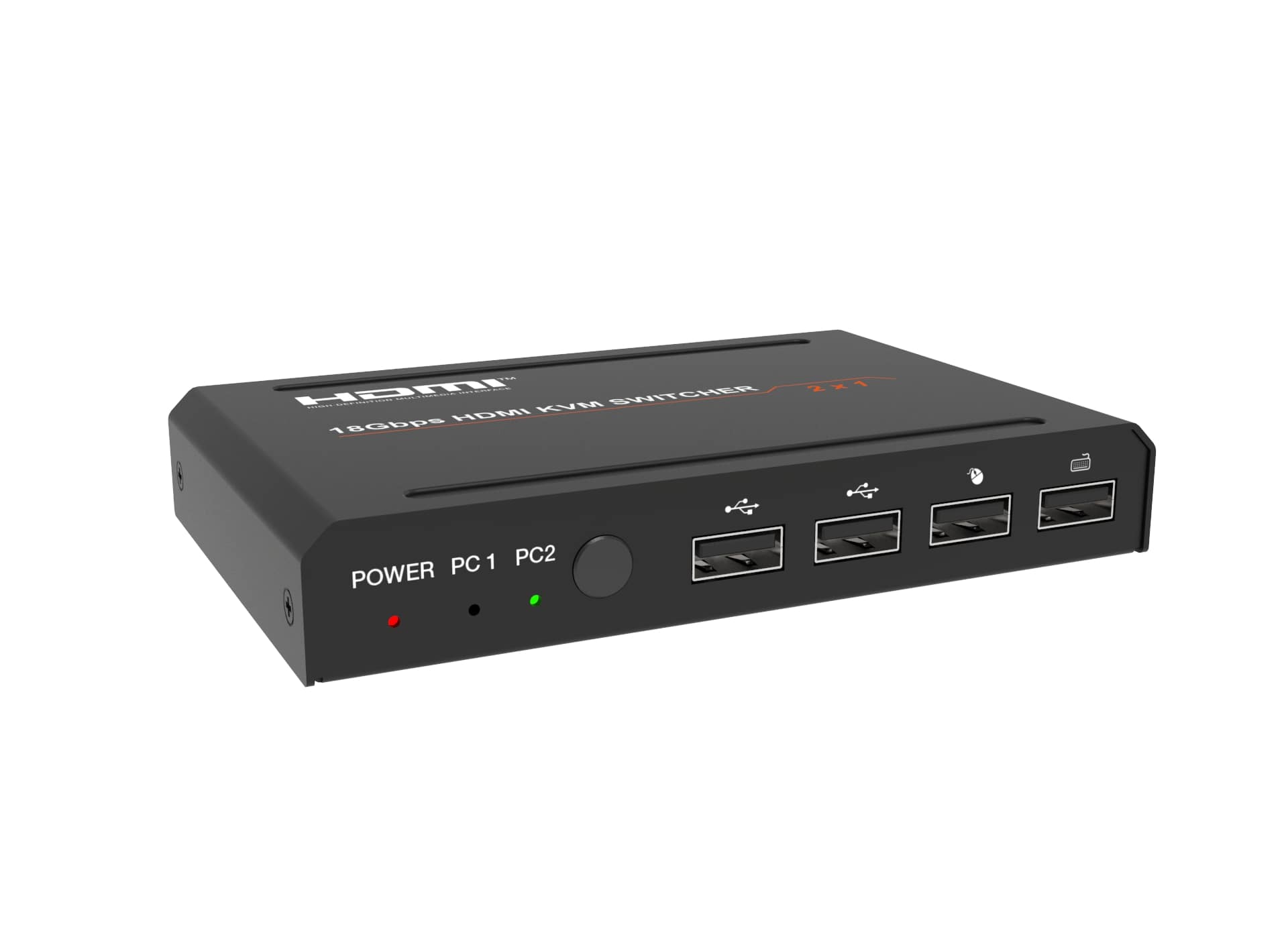Switch EVOCONNECT HDC-SWB21HK HDMI/KVM 18Gbps HDMI 2 by 1 KVM 4K@60Hz 4:4:4 ,HDCP 2.2 compliant