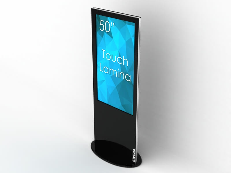 Stand Kiosk/Totem SWEDX Lamina 50" 4K cu Touch, SWLT-50K8-A2, Negru cu baza mobila/fixa metalica - Apasa pe imagine pentru inchidere