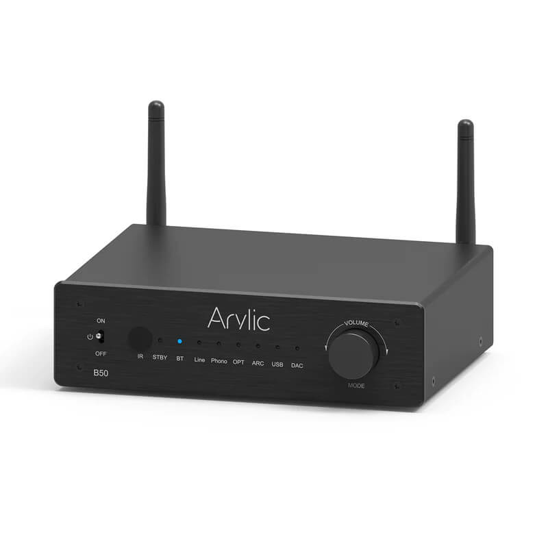 Streamer Bluetooth cu amplificare, Arylic B50, 2x50W, USB /BT, HDMI ARC, aptX HD